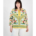 ジェイエムコレクション レディース カットソー トップス Plus Size Printed 3/4-Sleeve Top, Exclusively at Macy's Sweet Mandarin(4)