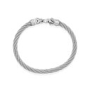 インビクタ メンズ ブレスレット・バングル・アンクレット アクセサリー Men's Twisted Cable Cuff Bracelet (6mm) - XL...