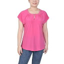 ニューヨークコレクション レディース カットソー トップス Petite Grommet Neck Knit Short Extended Sleeve Top...