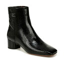 フランコサルト レディース ブーツ シューズ Women's Noah Square Toe Booties Black Snake