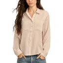 ラッキーブランド レディース カットソー トップス Women's Hammered-Satin Button-Down Shirt Gray Morn