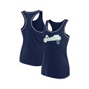 ファナティクス レディース カットソー トップス Women's Deep Sea Blue Seattle Kraken Wordmark Logo Race...