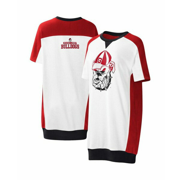 カールバンクス レディース ワンピース トップス Women's White Georgia Bulldogs Home Run T-shirt Dress White