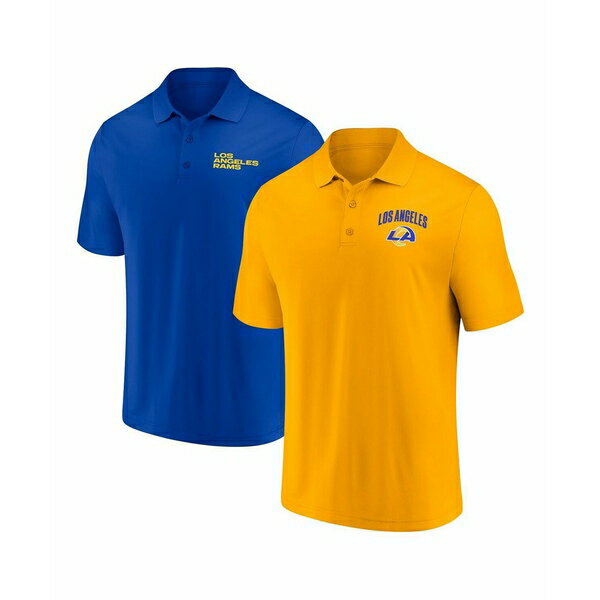 եʥƥ   ȥåץ Men's Los Angeles Rams Lockup Two-Pack Polo Set R...