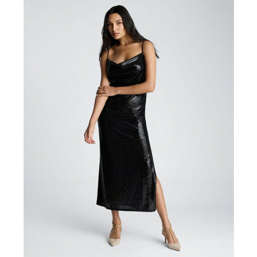 ケネスコール レディース ワンピース トップス Women's Cowl Neck Sequin Maxi Dress Black ケネスコール レディース ワンピース トップス Women's Cowl Neck Sequin Maxi Dress Black