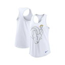 ナイキ レディース カットソー トップス Women's White Los Angeles Rams Tri-Blend Scoop Neck Racerba...