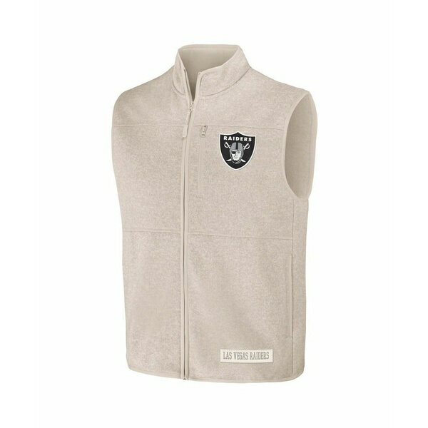 ファナティクス メンズ ニット&セーター アウター Men's NFL x Darius Rucker Collection by Oatmeal Las Vegas Raiders Full-Zip Sweater Vest Oatmeal