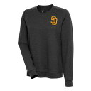 アンティグア レディース パーカー・スウェットシャツ アウター San Diego Padres Antigua Women's Action Crewneck Pullover Sweatshirt Heather Black