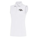 アンティグア レディース ポロシャツ トップス Baltimore Ravens Antigua Women's Metallic Logo Sleeveless Tribute Polo White