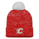 ファナティクス レディース 帽子 アクセサリー Calgary Flames Fanatics Branded Women's Glimmer Cuffed Knit Hat with Pom Red