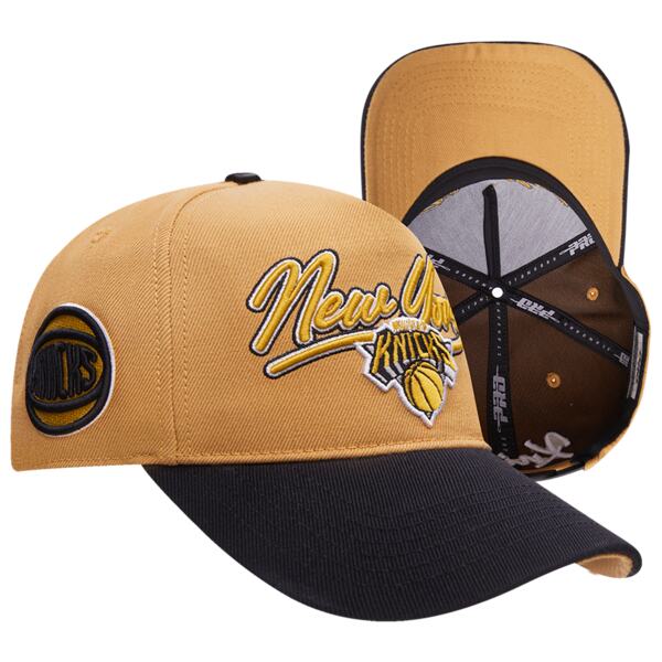 プロスタンダード メンズ 帽子 アクセサリー Pro Standard Knicks Script Pinch Front Snapback Yellow/White