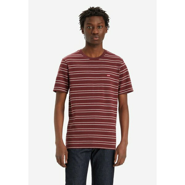 リーバイス メンズ Tシャツ トップス ORIGINAL TEE - Basic T-shirt - trailhead stripe red mohagany