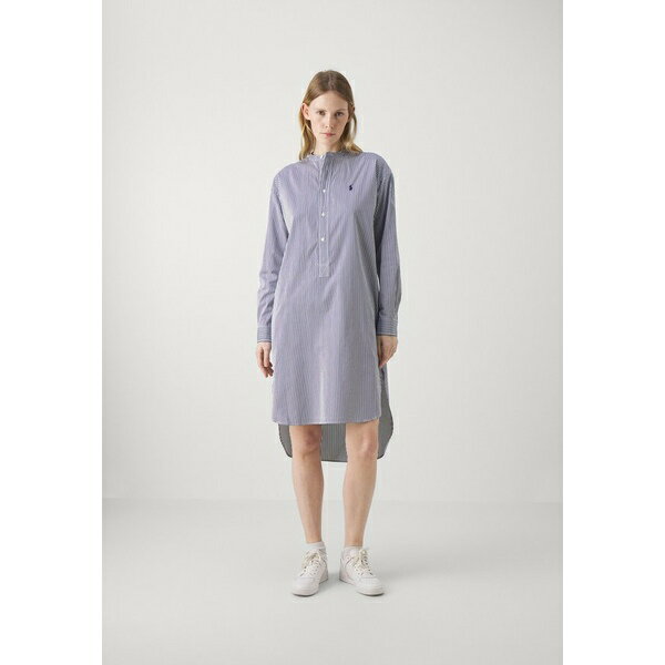 ラルフローレン レディース ワンピース トップス STRIPED COTTON SHIRTDRESS - Shirt dress - white/fall royal