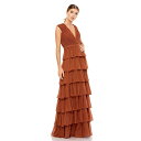 }bN_K fB[X s[X gbvX Women's Ieena Sparkly Ruffle Layered Gown Nutmeg