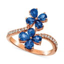 ルヴァン レディース リング アクセサリー Blueberry Sapphire (1-1/2 ct. t.w.) & Nude Diamond (1/5 ct. t.w.) Flower Statement Rin..