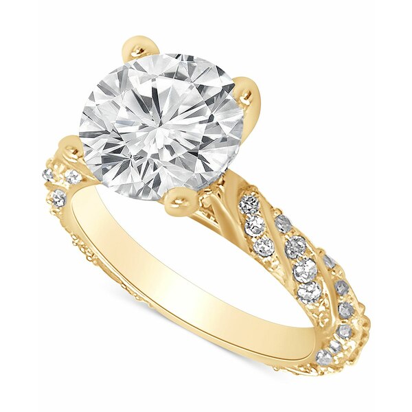 バッジェリーミシュカ レディース リング アクセサリー Certified Lab Grown Diamond Solitaire Twist Engagement Ring (3-1/2 ct. t.w.) in 14k Gold Yellow Gold