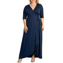 Li fB[X s[X gbvX Women's Plus Size Meadow Dream Maxi Wrap Dress Nocturnal navy