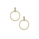GeBJ fB[X sAXCO ANZT[ 18k Gold-Plated Pav&eacute; & Imitation Pearl Front-Facing Hoop Earrings Gold