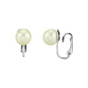 2028 fB[X sAXCO ANZT[ Silver Tone Imitation Pearl Clip Earrings White