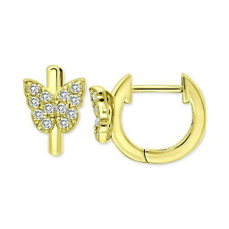 ジャニ ベルニーニ メンズ ピアス・イヤリング アクセサリー Cubic Zirconia Pav&eacute; Butterfly Small Huggie Hoop Earrings, 0.51", Created for Macy's Gold