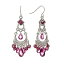 2028  ԥ ꡼ Silver-Tone Amethyst Purple Crystal Chandelier Earrings Purple