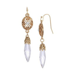 2028 メンズ ピアス・イヤリング アクセサリー Crystal Acrylic Icicle Drop Earrings White