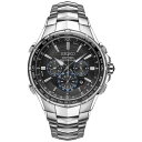 ZCR[ Y rv ANZT[ Men's Solar Chronograph Coutura Stainless Steel Bracelet Watch 45mm SSG009 Silver