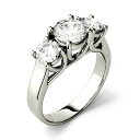 `[Y Ah Ro[h fB[X O ANZT[ Moissanite Three Stone Ring 2 ct. t.w. Diamond Equivalent in 14k White Gold or 14k Yellow Gold White Gold