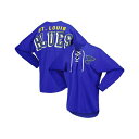 t@ieBNX fB[X TVc gbvX Women's Branded Blue St. Louis Blues Spirit Lace-Up V-Neck Long Sleeve Jersey T-shirt Blue