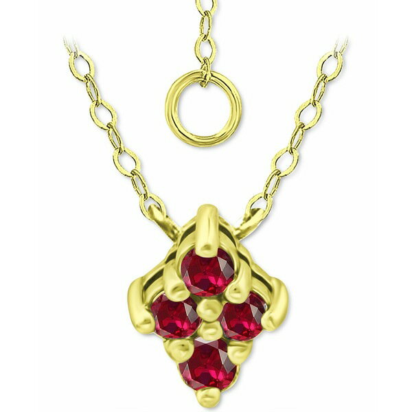 Wj xj[j fB[X lbNXE`[J[Ey_ggbv ANZT[ Lab-Grown Ruby Cluster Pendant Necklace, 16