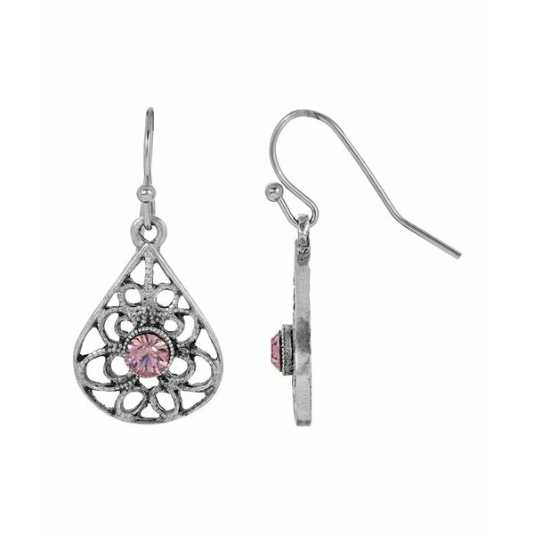 2028 ǥ ԥ ꡼ Crystal Filigree Drop Earrings Purple