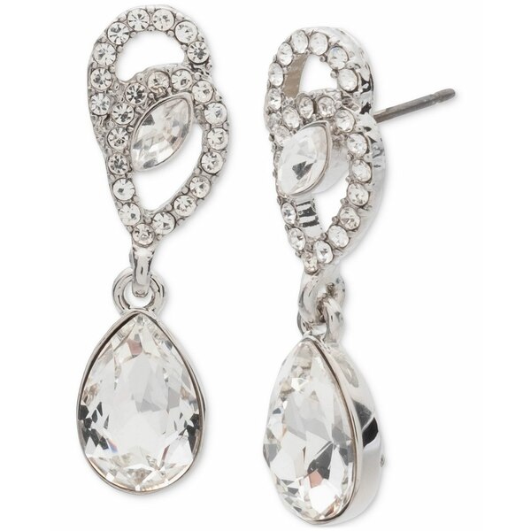 Х󥷡 ǥ ԥ ꡼ Silver-Tone Crystal Pavé Small Drop Earrings White