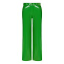 mN`[ fB[X JWApc {gX Women's Wide Leg Pleather Pants Green