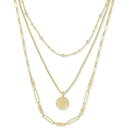 PhXRbg fB[X lbNXE`[J[Ey_ggbv ANZT[ 14k Gold-Plated Crystal & Medallion Charm Layered Necklace, 16