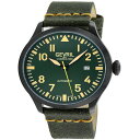 WFr Y rv ANZT[ Men's Vaughn Olive Green Leather Watch 44mm Olive Green