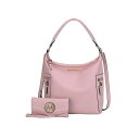 MKFRNV fB[X z ANZT[ Ophelia Women's Hobo Bag with Wallet by Mia K Pink