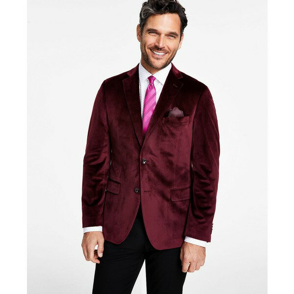 楽天astyアルファニ メンズ ジャケット＆ブルゾン アウター Men's Slim-Fit Solid Velvet Sport Coats, Created for Macy's Burgundy