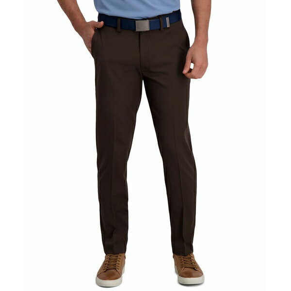 ハガール メンズ カジュアルパンツ ボトムス Cool Right Performance Flex Slim Fit Flat Front Pant Brown Heather