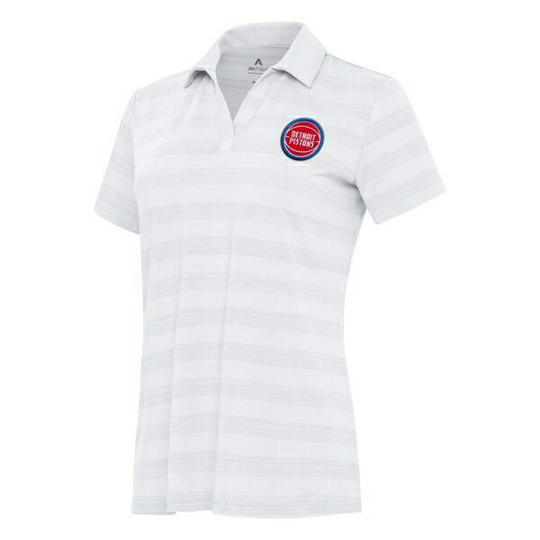 アンティグア メンズ ポロシャツ トップス Detroit Pistons Antigua Women's Tunnel Polo White