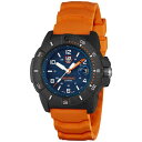 ~mbNX Y rv ANZT[ Men's Swiss Navy Seal Magnifying Glass Dive Orange Rubber Strap Watch 45mm No Color