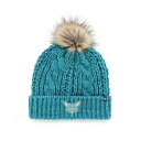 47ブランド レディース 帽子 アクセサリー Women's Teal Charlotte Hornets Meeko Cuffed Knit Hat with Pom Teal(4)