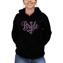 エルエーポップアート レディース パーカー・スウェットシャツ アウター Women's Bride Word Art Hooded Sweatshirt Bla...