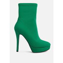 ロンンドンラグ レディース ブーツ シューズ Patotie Lycra High Heel Ankle Boots Green