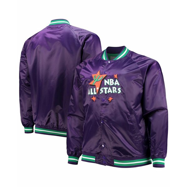 ミッチェル&ネス メンズ ジャケット＆ブルゾン アウター Men's Purple Big and Tall 1995 NBA All-Star Game Hardwood Classics Satin Full-Snap Jacket Purple(4)