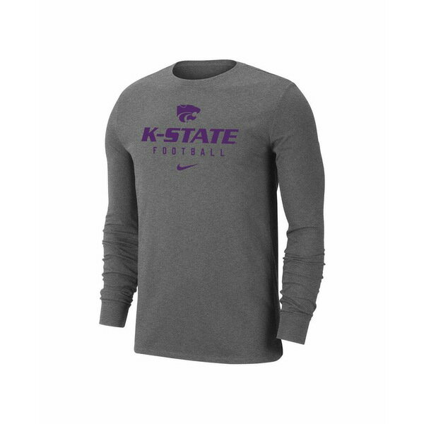 ナイキ メンズ シャツ トップス Men's Heather Gray Kansas State Wildcats Changeover Long Sleeve T-shirt Heather Gray