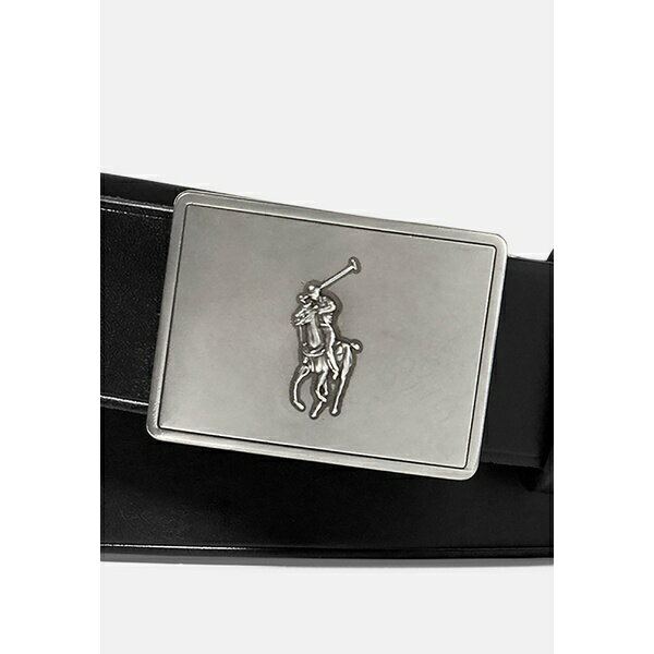 ラルフローレン メンズ ベルト アクセサリー PONY PLAQUE LEATHER BELT - Belt - black
