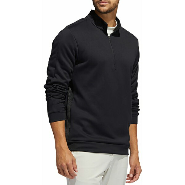 アディダス メンズ ジャケット＆ブルゾン アウター Adidas Men's adicross Recycled Polyester 1/4 Zip Golf Pullover Black