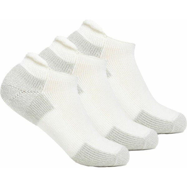 \[X Y C A_[EFA Thorlo Running Maximum Cushion Rolltop Socks - 3 Pack White/Platinum