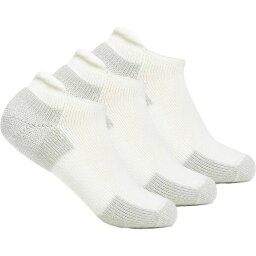 ソーロス メンズ 靴下 アンダーウェア Thorlo Running Maximum Cushion Rolltop Socks - 3 Pack White/Platinum