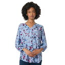 ジョーンズニューヨーク レディース カットソー トップス Women's Printed 3/4-Sleeve Tunic Bluebell Multi